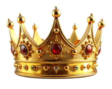  golden crown isolated on white background .PNG