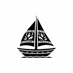 creative silhouette Sailboat Icon victor illustration
