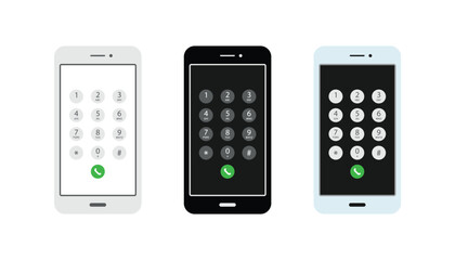 Phone call screen interface set. Accept button, reject button. Interface for incoming Call. New Call screen template.