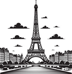 Obraz premium eiffel tower minimalist logo 