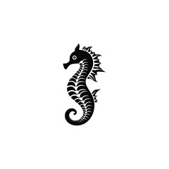 Fototapeta premium Seahorse vector silhouette