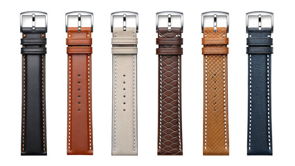 Elegant Leather Watch Straps Collection Various Colors and Textures for Luxury Timepieces