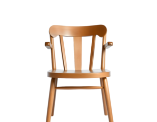 Wooden chair isolated on transparent background