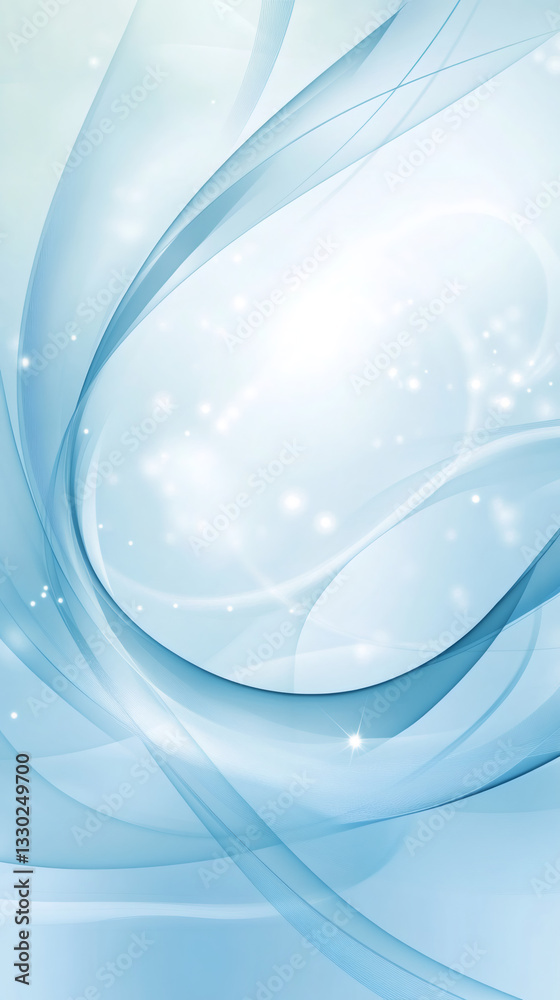 Poster Abstract blue waves background flowing and shining in a white light, perfect for websites, presentations and prints
