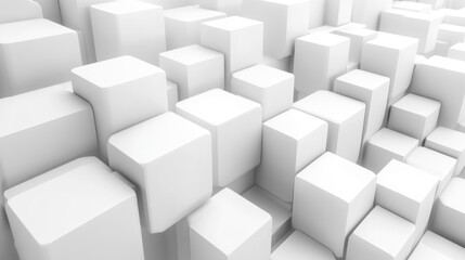 3D abstract white cubes