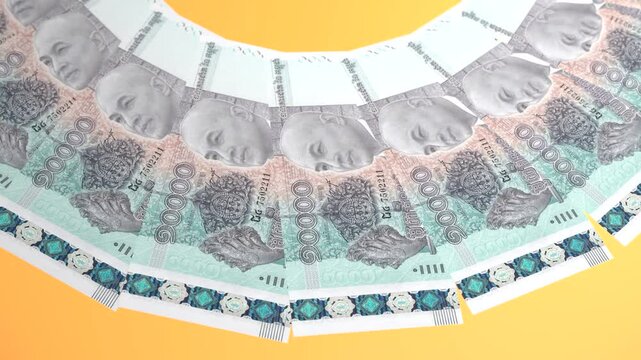 Engrossing Looping Design 10000 Riel Curency of Cambodia