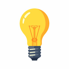 Obraz premium Bright light bulb illustration on white background, idea representation