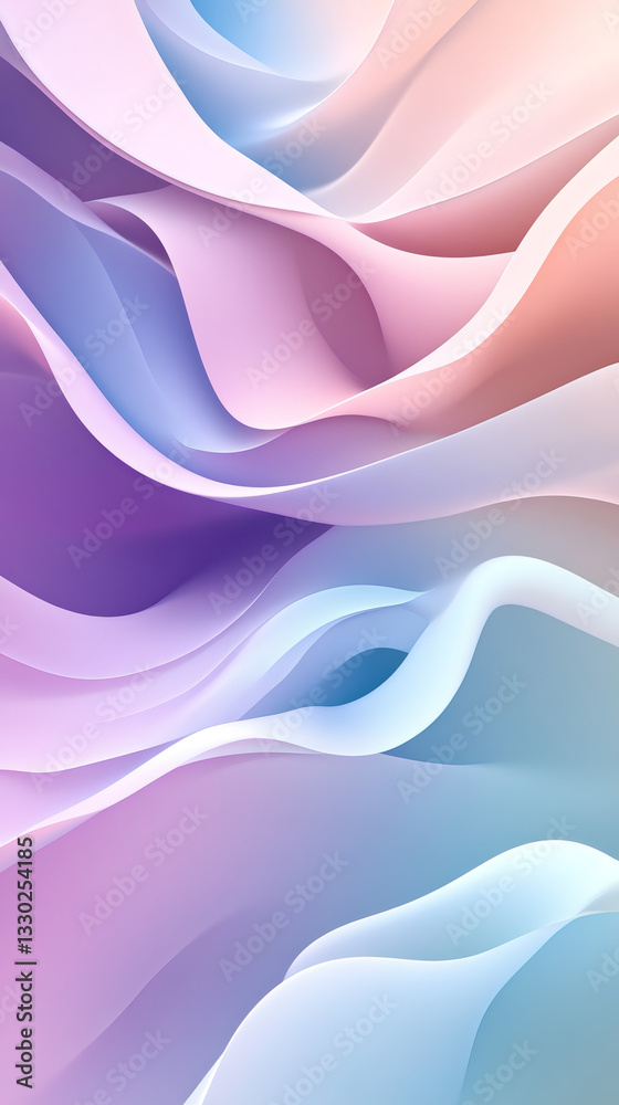 Poster Abstract wavy background with flowing pastel colors creating a beautiful and elegant design