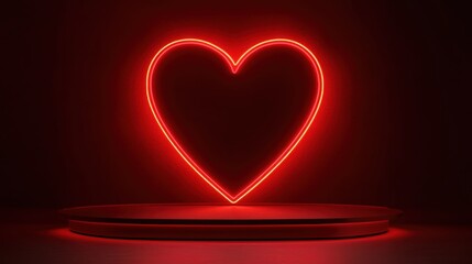 Luminous heart on stage