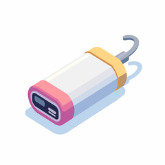 Stylish battery charger in flat design, modern technology concept