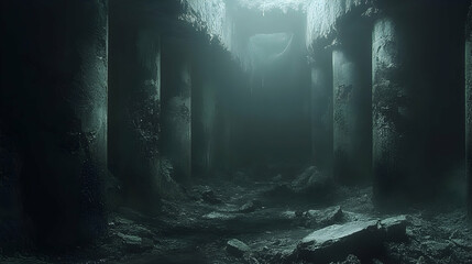 Fototapeta premium Sunken Ship Interior