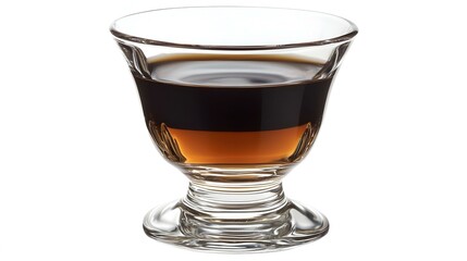 transparent cup of black coffee isolated
