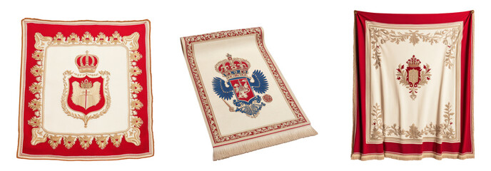 Isolated Elegant Blankets on Transparent Background with Royal Patterns