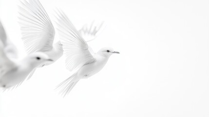 Fototapeta premium Birds fly, white