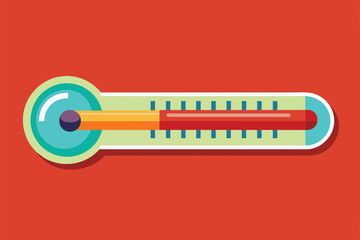 A flat customizable thermometer designed for accurate temperature reading in various settings, Thermometer Customizable Flat Illustration