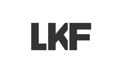 LKF logo design template with strong and modern bold text. Initial based vector logotype featuring simple and minimal typography. Trendy company identity.