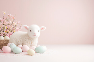 Fototapeta premium delightful lamb easter egg