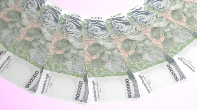 Engrossing Looping Design 100000 Riel Curency of Cambodia