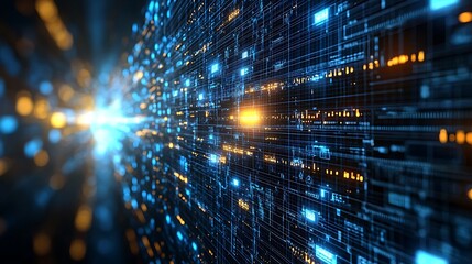 Data Stream Grid of Light and Electronic Particles