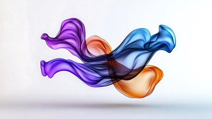 Flowing Fabric: A Digital Painting of Colorful Silk Swirls AI Generated
