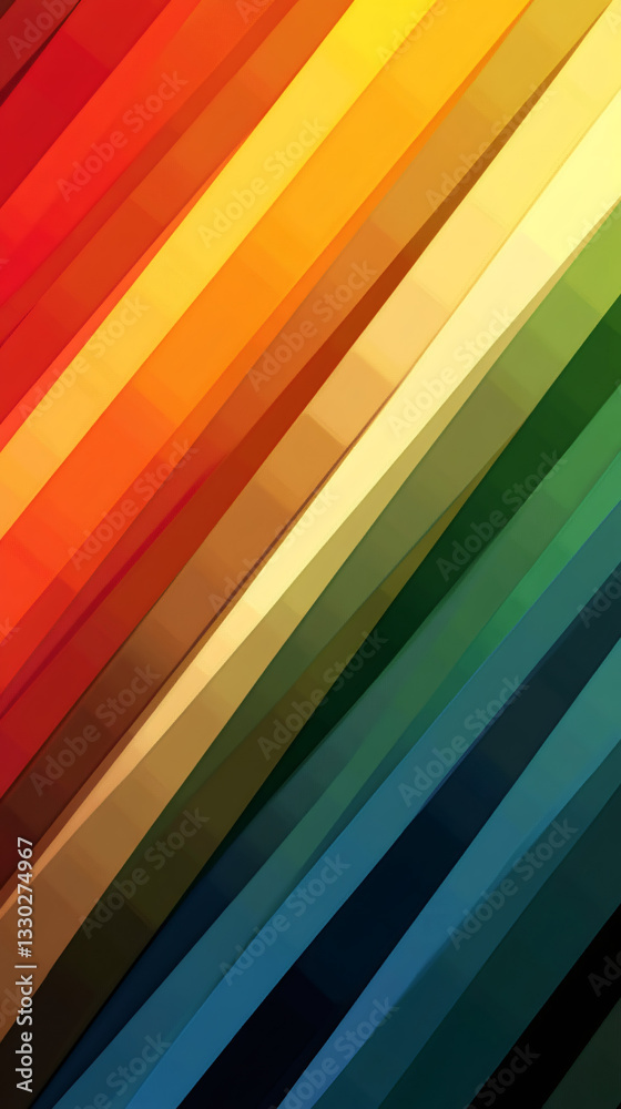 Aufkleber Diagonal multicolored stripes generating dynamic abstract visual pattern with contemporary design aesthetic and energetic visual impact