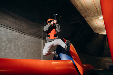 The player effectively hangs in the air while jumping, as if in slow motion. This shot captures the...