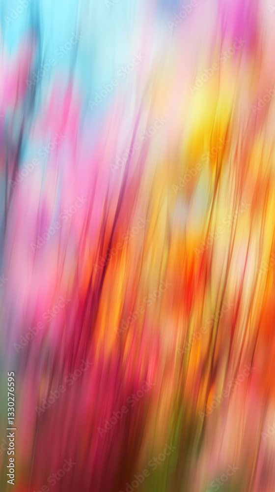Poster Vivid colors blending together in a dynamic composition, creating an abstract background with diagonal lines and motion blur