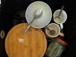 A kitchen can become quite cluttered and chaotic after preparing and enjoying a meal