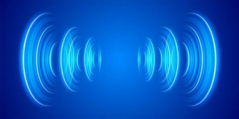 Sonar sound wave. Signal concentric circle. Round light effect. Radio station signal. Water ripple with circle waves. A place or a painful point.