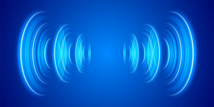 Sonar sound wave. Signal concentric circle. Round light effect. Radio station signal. Water ripple with circle waves. A place or a painful point.