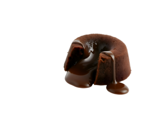 Chocolate fondant isolated on transparent background