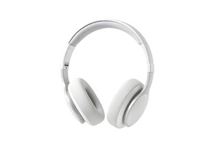Realistic 3d White Headphones Isolated on Transparent Background