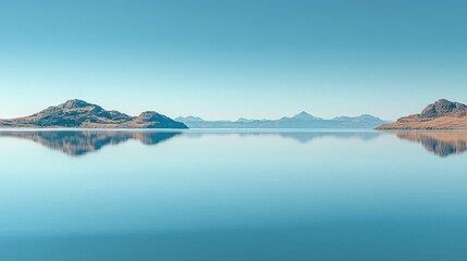 Naklejka premium Serene mountain lake mirroring tranquil peaks