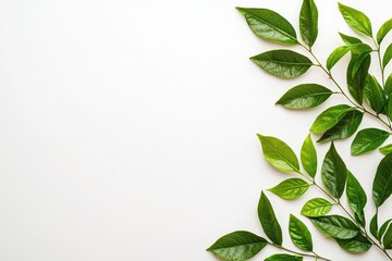 Fototapeta premium Eco-Friendly Concept of Recycling with Green Leaves on White Background