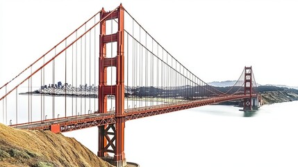Fototapeta premium Golden Gate Bridge Icon: San Francisco Landmark 