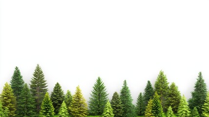 Obraz premium Lush Green Forest Elements Collection Featuring Various Tree Types and Natural Textures