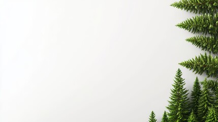 Lush Green Forest Elements on a Clean Background for Conceptual Design and Nature Projects