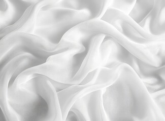 Obraz premium Soft White Fabric Flowing Gracefully with Elegant Draping and Gentle Folds