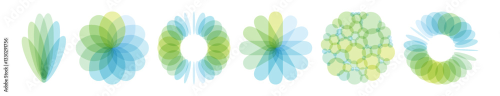Wall mural set of spheres. abstract geometric design. vector illustration made of various overlapping elements.