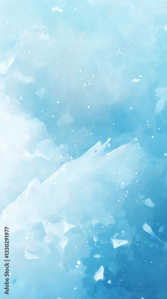Poster light blue watercolor wash creating a calming and ethereal backdrop, ideal for various design projec