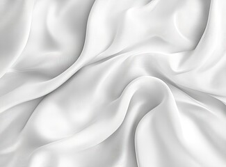 Obraz premium Draped White Silk Fabric Background Smooth Elegant Texture for Design