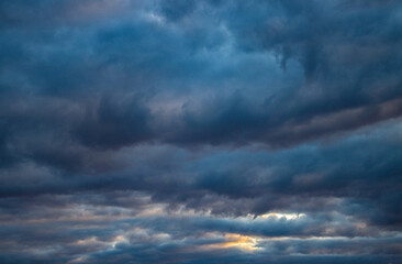 storm clouds at sunset