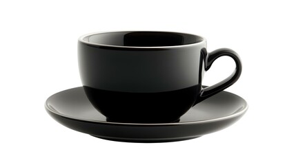 Black coffee cup isolated on white background