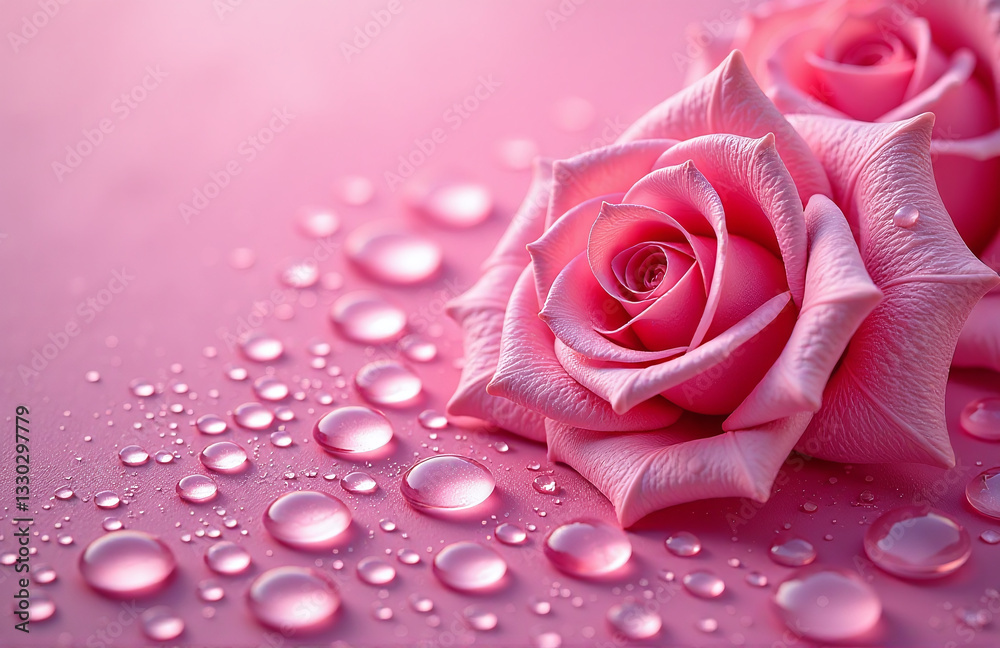 Aufkleber A Captivating Blend Of Rose Tones And Glistening Water Droplets Combines To Create A Vibrant, Shimmering Effect With Subtle Color Nuances.
