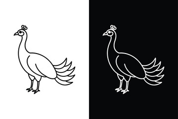 Fototapeta premium Peafowl icon vector on White Background ,Vector Art Illustration on white background.