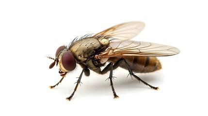 Coffee beans piece fly isolated on white