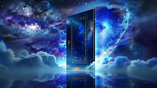 Traumhafte kosmische Landschaft mit schwebenden Elementen