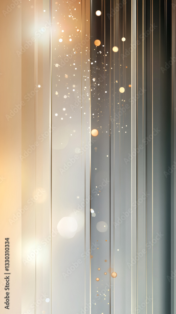Poster Vertical lines and bokeh effects create an abstract, modern background with an elegant design, perfect for stylish projects