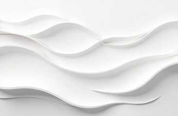 Obraz premium White paper topography relief. Abstract paper cut background. Realistic papercut decoration textured with wavy layers. Carving art