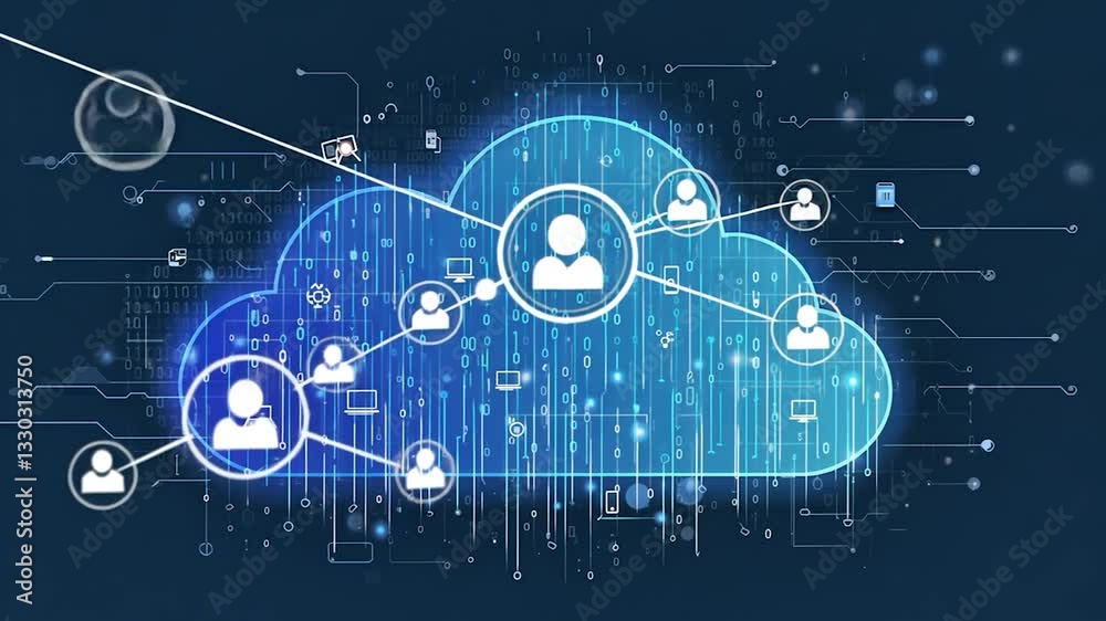 Wall mural high-speed internet and cloud computing are key elements of the modern economy, enabling efficient d